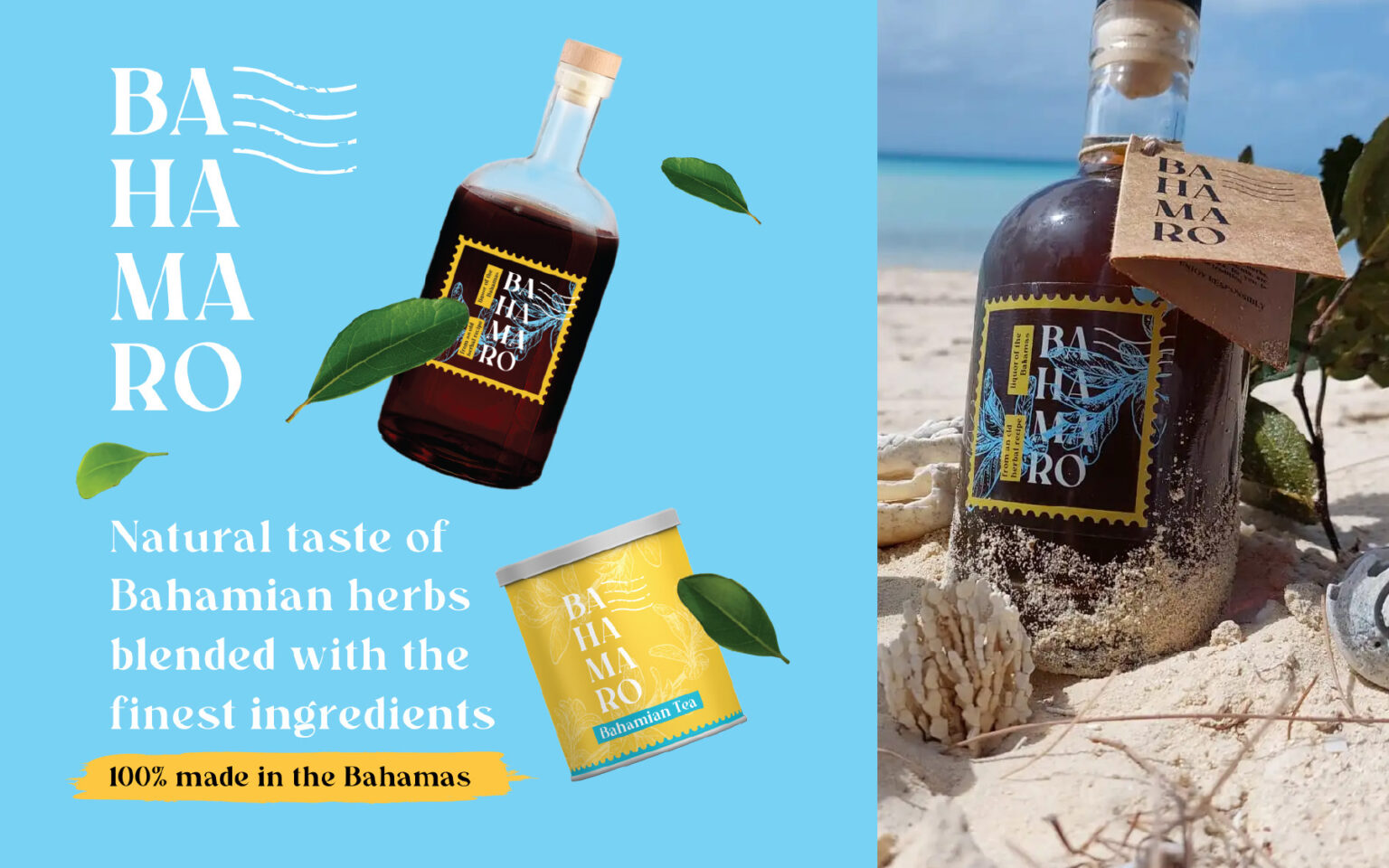 Bahamaro craft botanical spirits packaging design