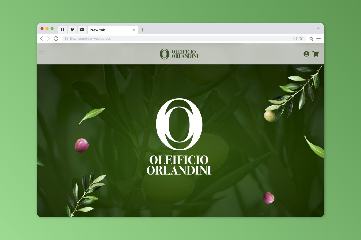 Olio Orlandini direct-to-consumer premium olive oil e-commerce design