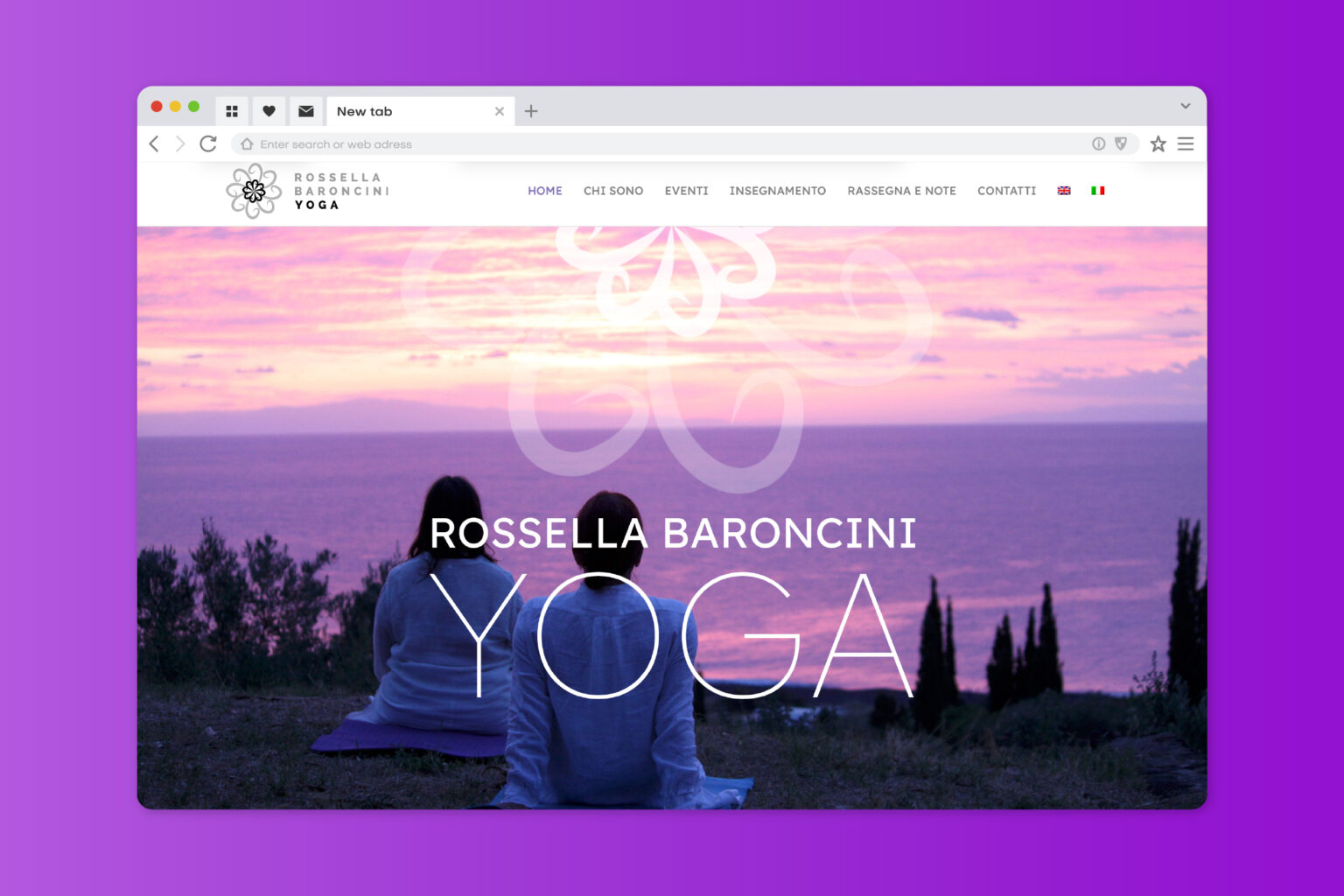 Rossella Baroncini professional yoga and wellness website design