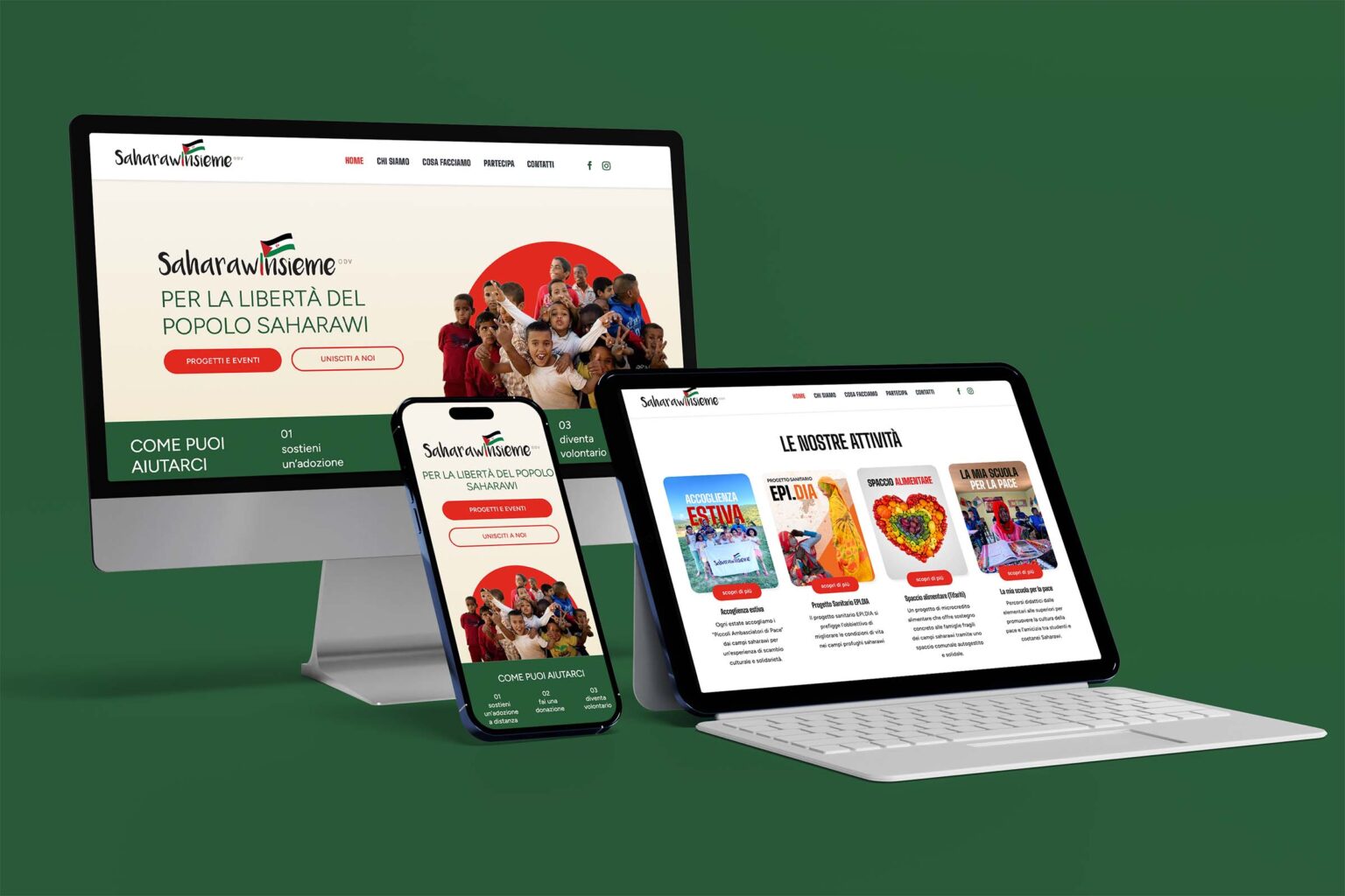 Saharawinsieme humanitarian NGO website design