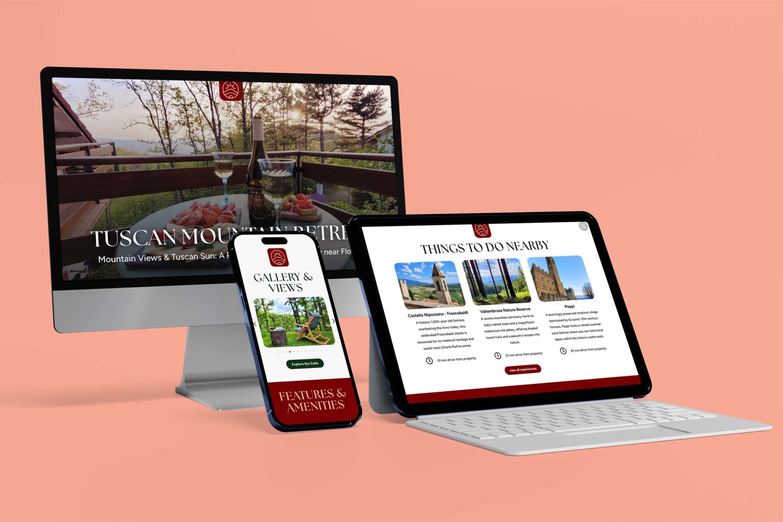 Tuscan Mountain Retreat luxury hospitality web design
