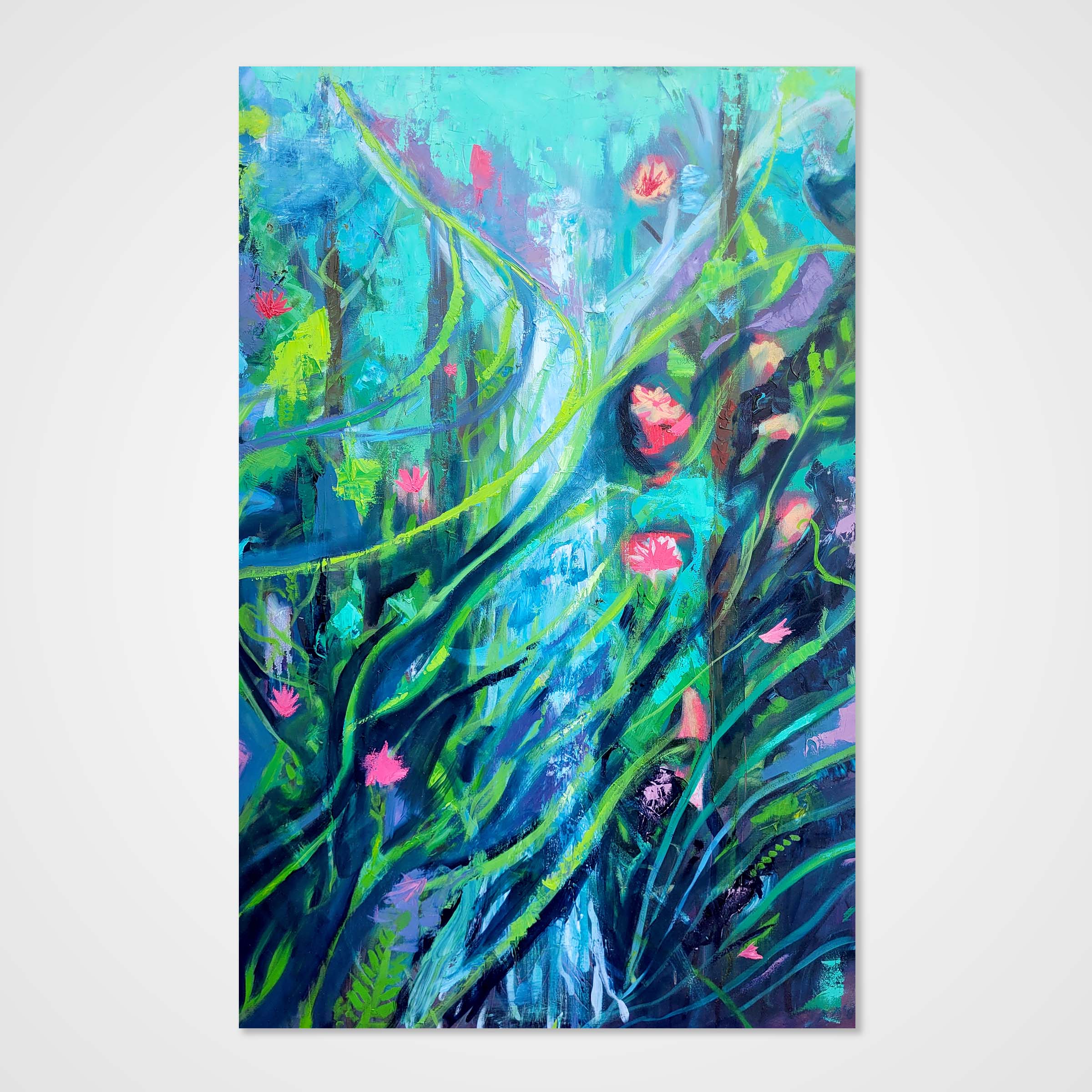 Abstract painting of forest