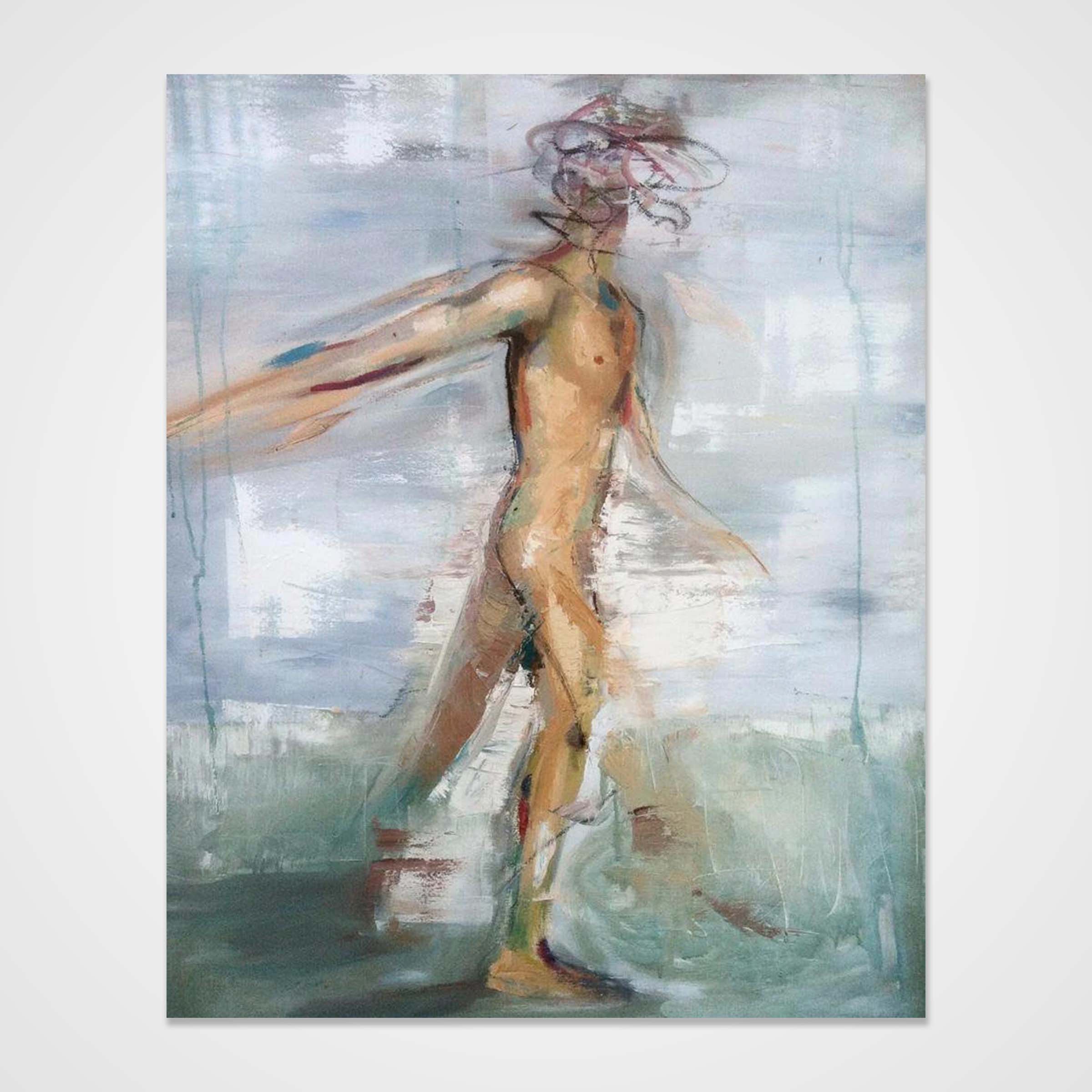 Mixed media figurative painting